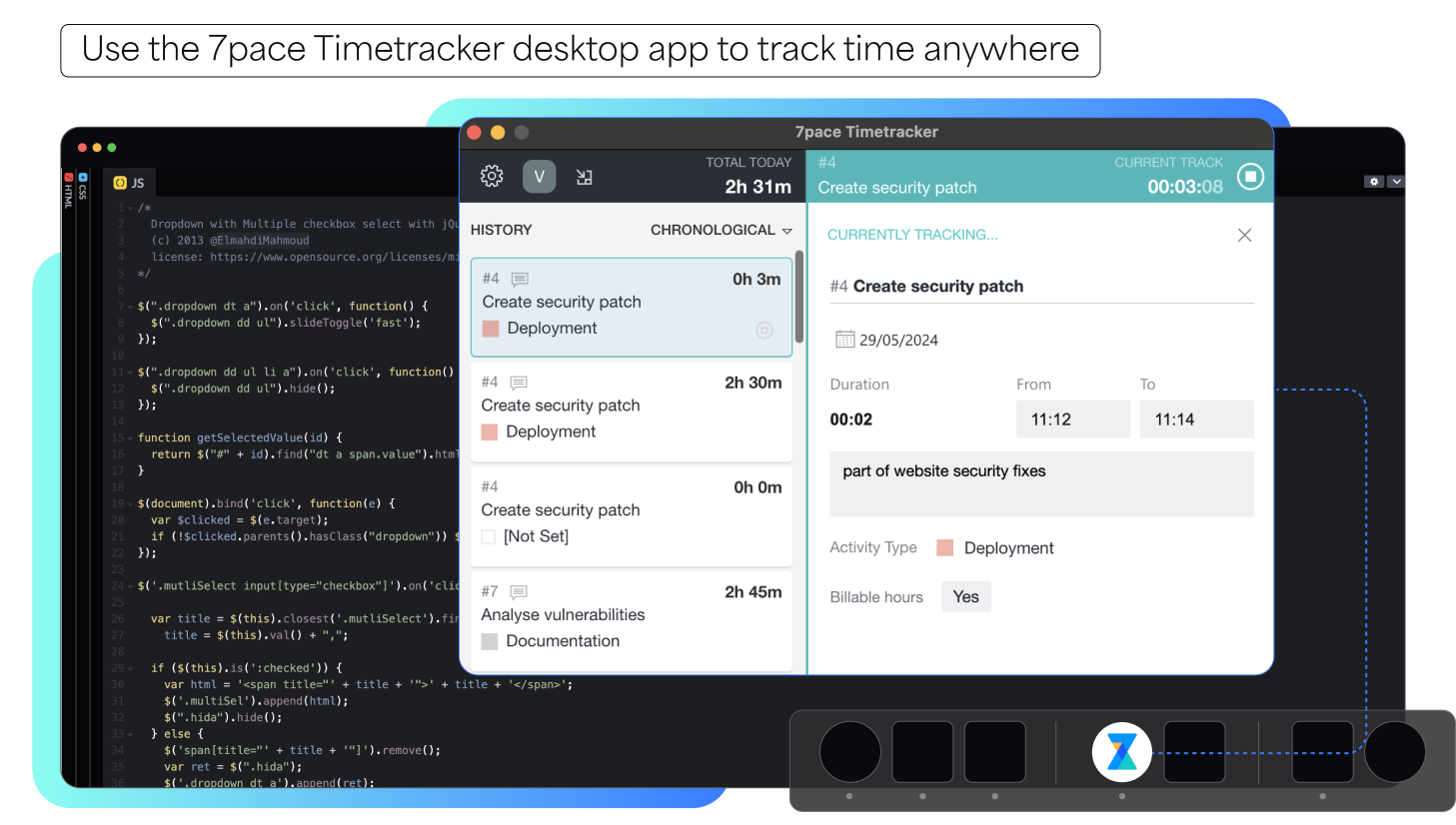 Use the 7pace Timetracker desktop app